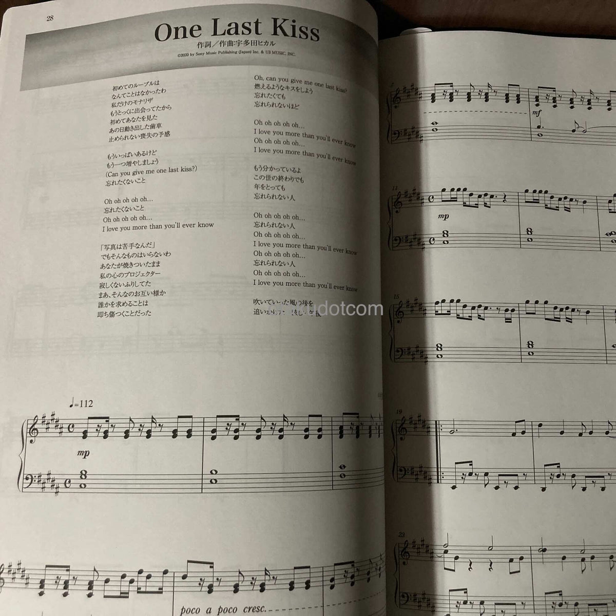 Mikaru Utada Best Songs piano solo