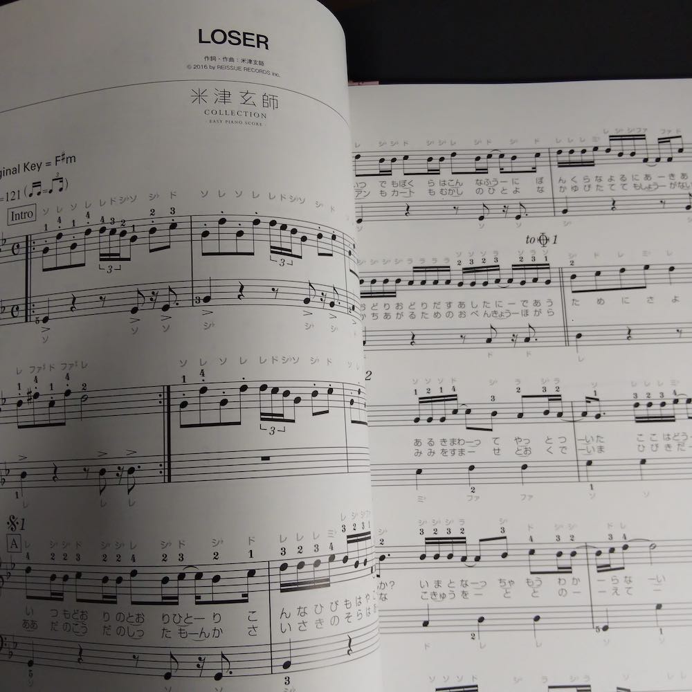 Kenshi Yonezu Collection - Easy Piano Score Book