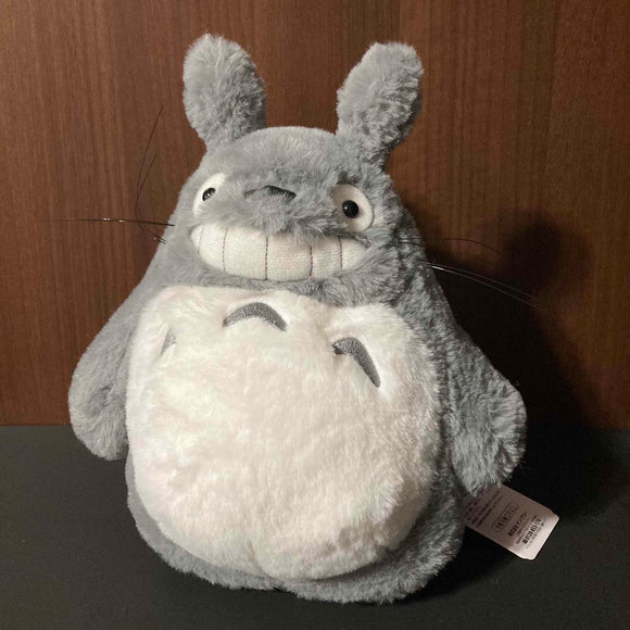 Totoro Grey Plush Grinning Soft Fluffy Small