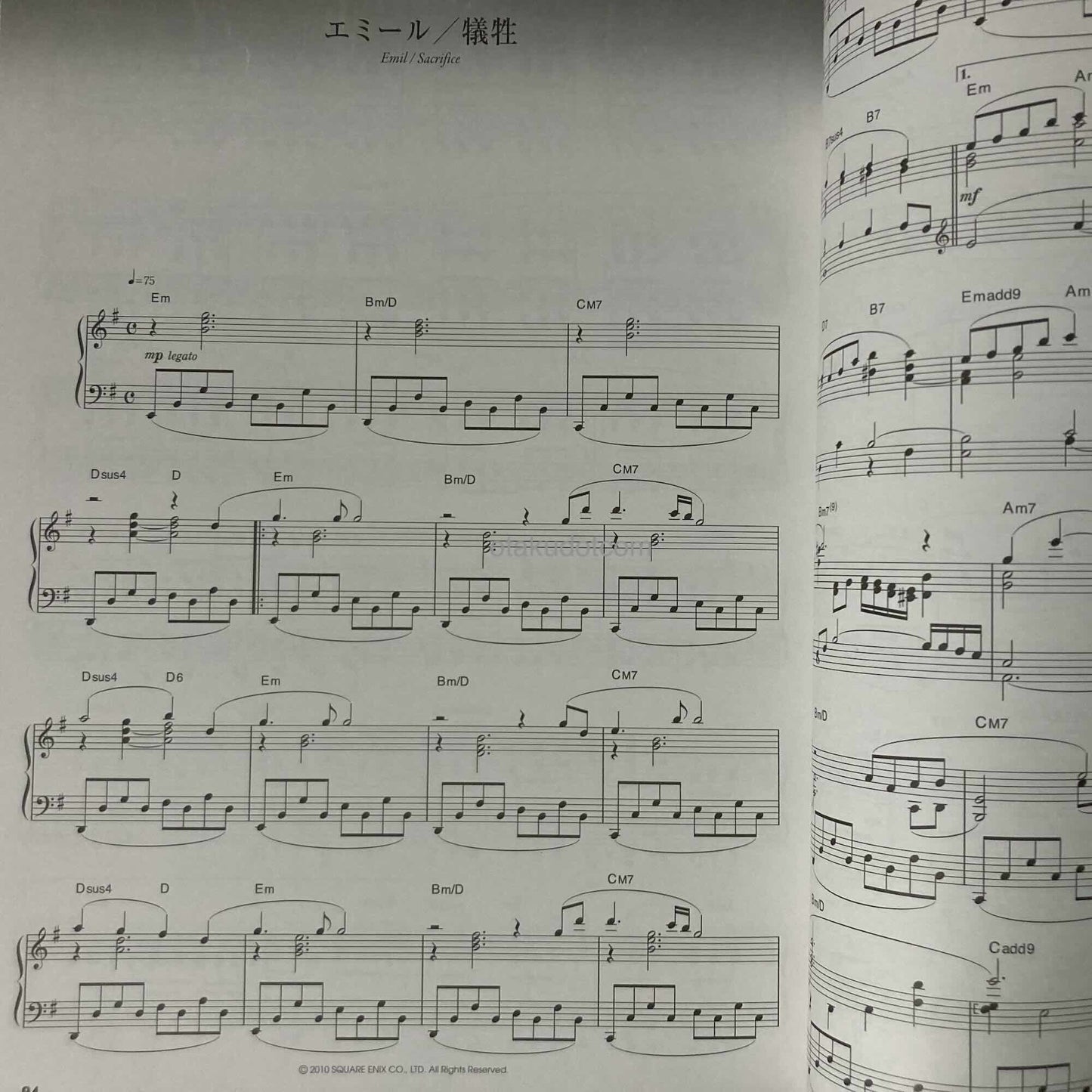 NieR Replicant ver.1.22474487139... Official Score Book piano