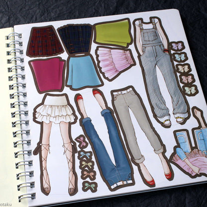 Oshare Note 1 - Kisekae to Nurie / Sticker and Coloring Art Book
