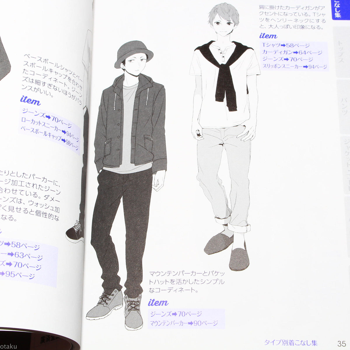 Manga Characters Clothing Illustration Collection - Boys Style