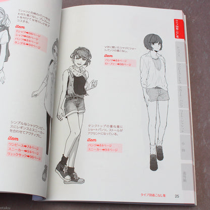 Manga Characters Clothing Illustration Collection - Girls Style