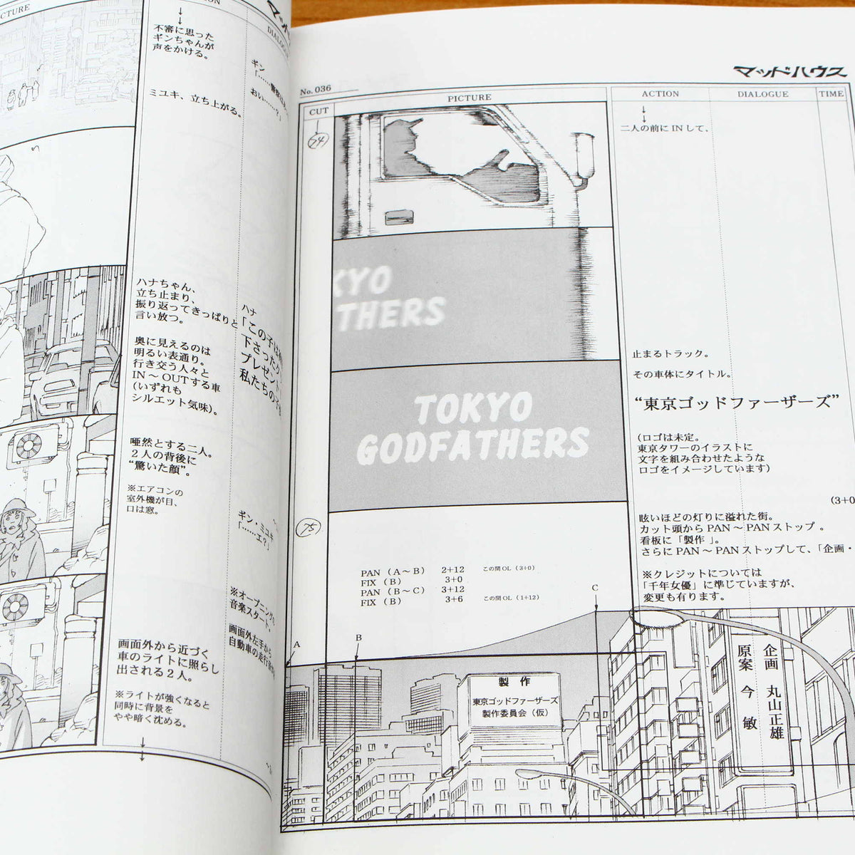 Satoshi Kon - Tokyo Godfathers - Storyboard / Conte Collection